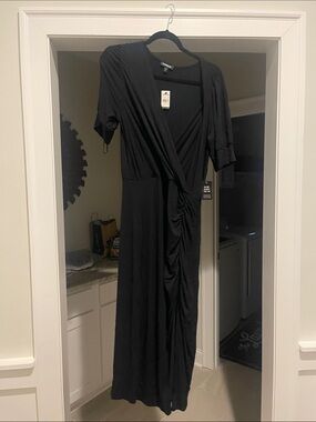Express Black Wrap-Style Maxi Dress - Unbranded